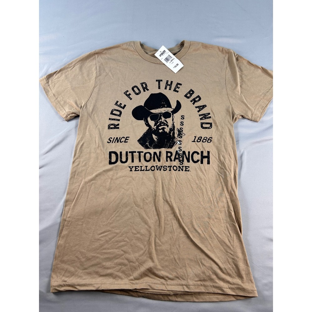 Yellowstone Dutton Ranch Ride For The Brand Rip Wheeler Graphic Tee‎ Tan Small - Picture 2 of 8
